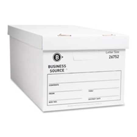 Business Source Storage Box- Lift Off Lid- Letter- 12in.x24in.x10in.- 12-CT- White BU463451